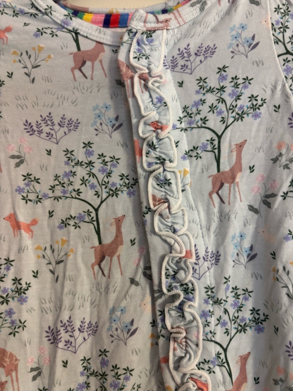 Magnetic Me Light Blue Deer Print Footed Pajamas - Picture 2 of 6